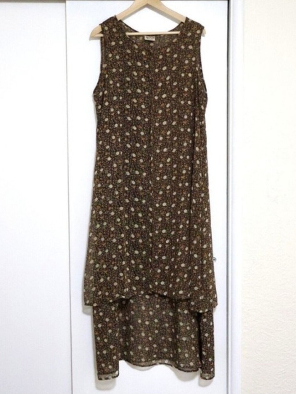 Vintage Neelam Brown Floral Maxi Dress Size 2X Boho Festival Coachella